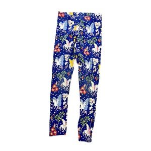 Mini Boden Girls Size 11 12 Years Leggings‎ Blue Unicorn Butterfly Floral Print